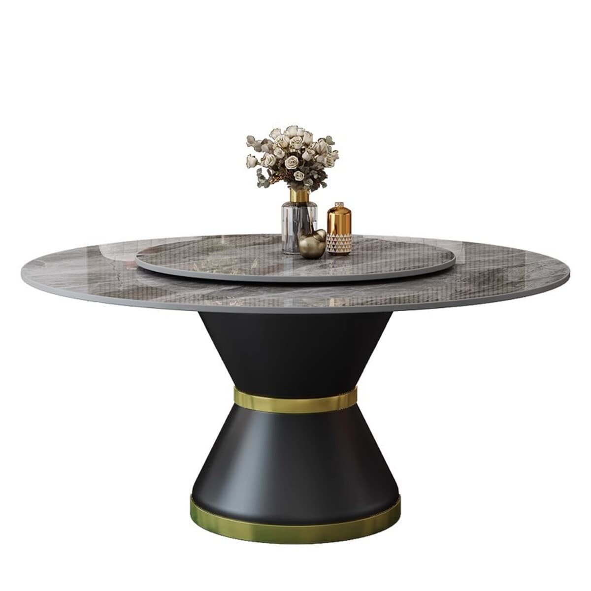 Легкая Роскошная каменная доска Обеденный стол и стул Комбинация Бытовая Небольшая квартира Отель Ресторан Круглый стол...