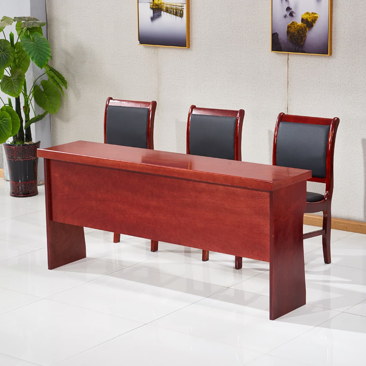 Двойной стол для совещаний Стол 1,2 м Учебный стол Барный стол Краска Твердая древесина Длинный стол Конференц-зал Стол и...