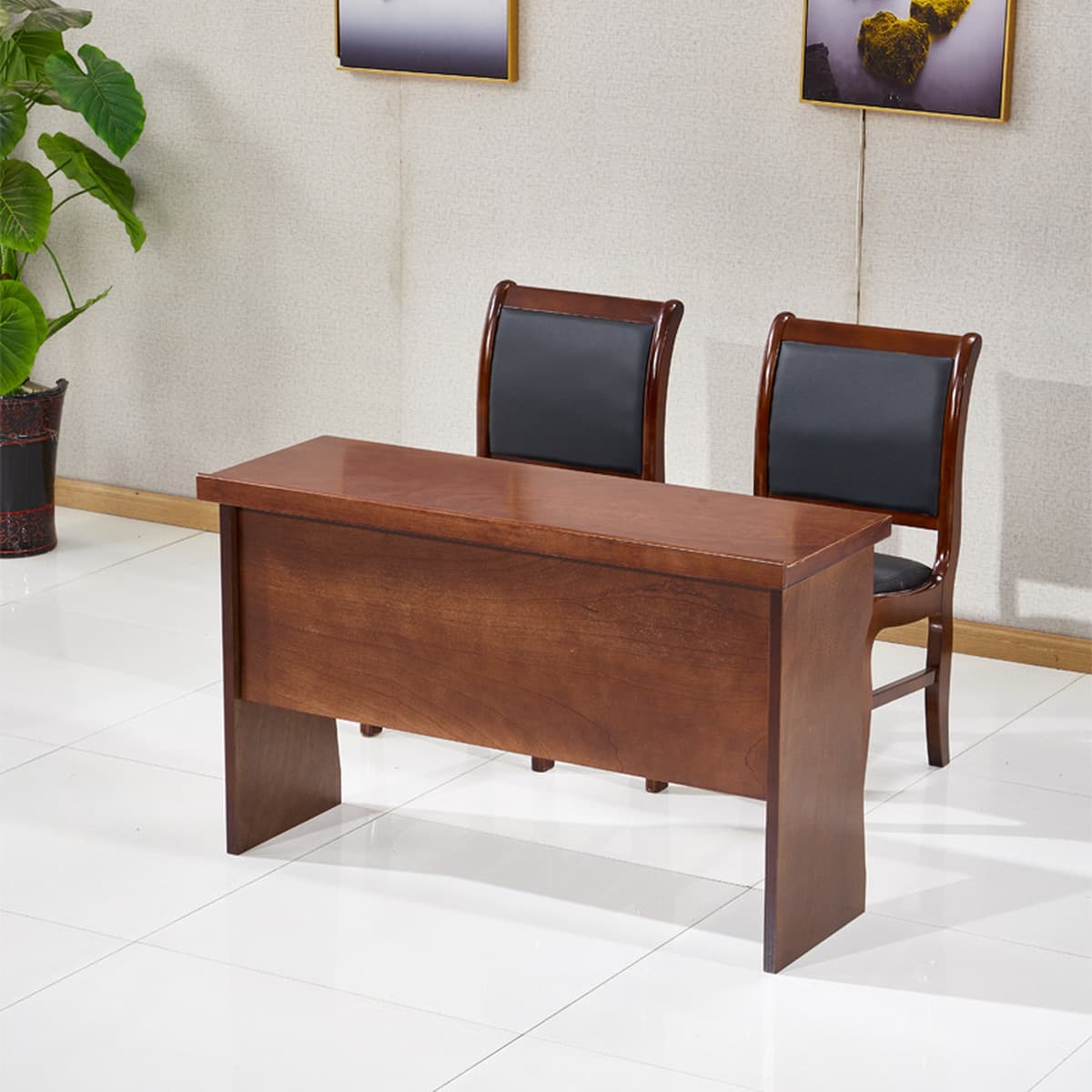 Двойной стол для совещаний Стол 1,2 м Учебный стол Барный стол Краска Твердая древесина Длинный стол Конференц-зал Стол и...