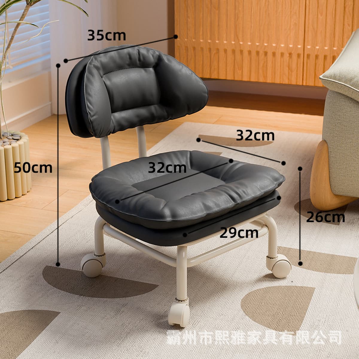 Поворотный маленький табурет на колесиках, низкий табурет, модное кресло для ленивых с спинкой, бытовой инструмент для ухода...