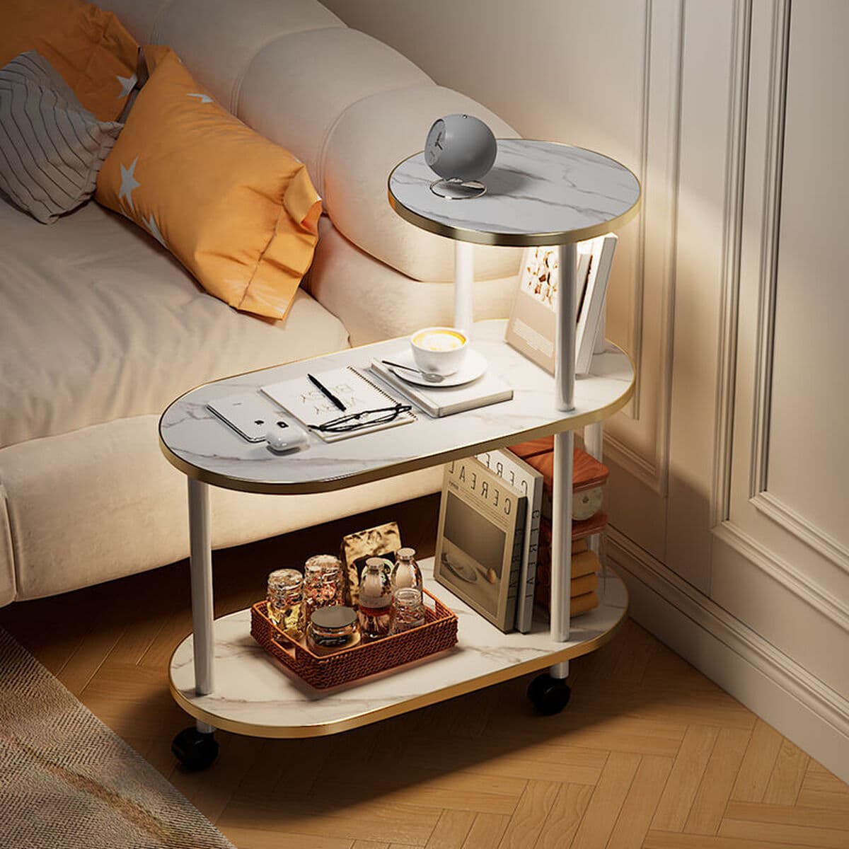 Приставной столик из массива дерева для гостиной, дома, небольшой столик, журнальный столик, передвижной диван, боковой...