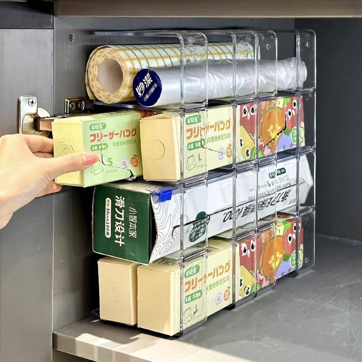 Полка для хранения полиэтиленовой пленки кухонный шкаф типа ящика для хранения свежего ящика