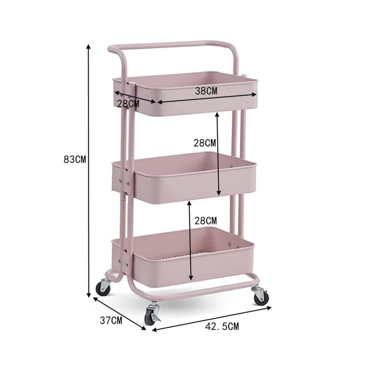 Многоярусная напольная тележка-стеллаж для хранения для дома, кухни, детских принадлежностей, снеков, ванной и туалета