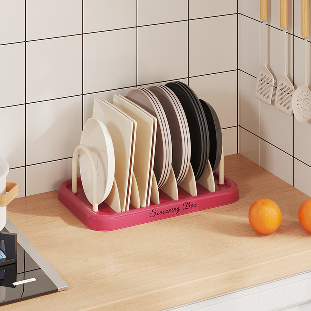 Съемная полка для хранения приправ Съемная полка для кухонных тарелок Регулируемая столешница Книжная полка оптом