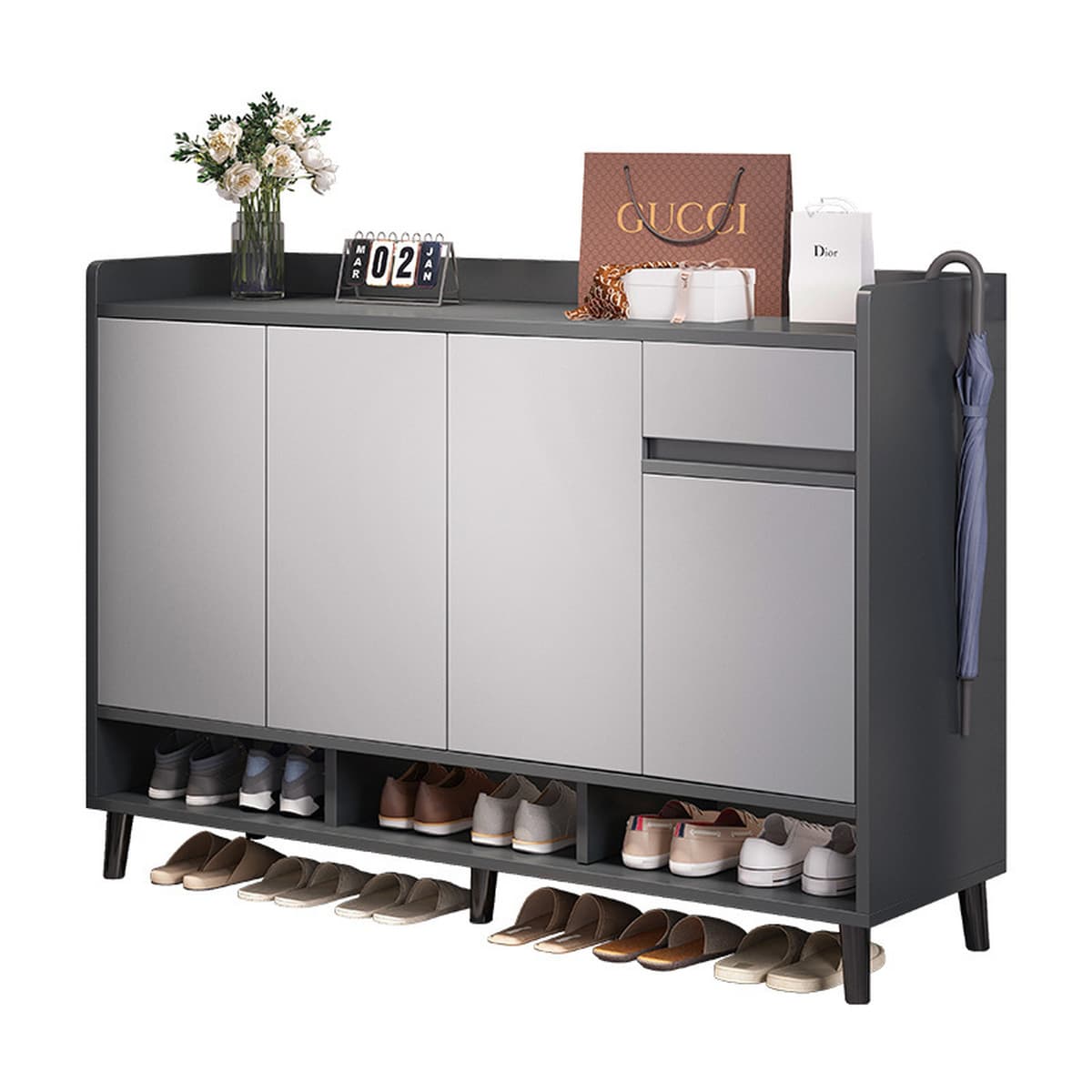 Шкаф для обуви Juxinlai для прихожей, новая модель 2025 года, внутренний шкаф для хранения обуви, встроенный настенный...