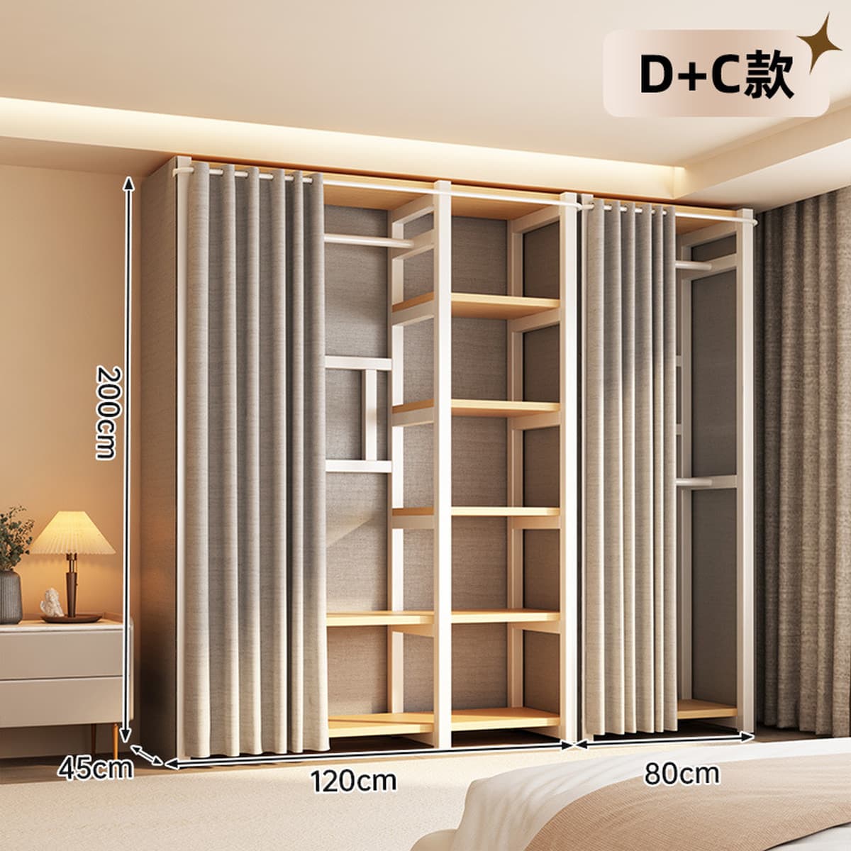 Открытый шкаф для дома, спальни, металлический каркас, гардеробная, стальной шкаф, новая горячая модель 2025 года для...