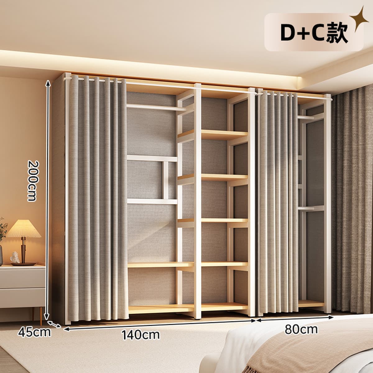 Открытый шкаф для дома, спальни, металлический каркас, гардеробная, стальной шкаф, новая горячая модель 2025 года для...