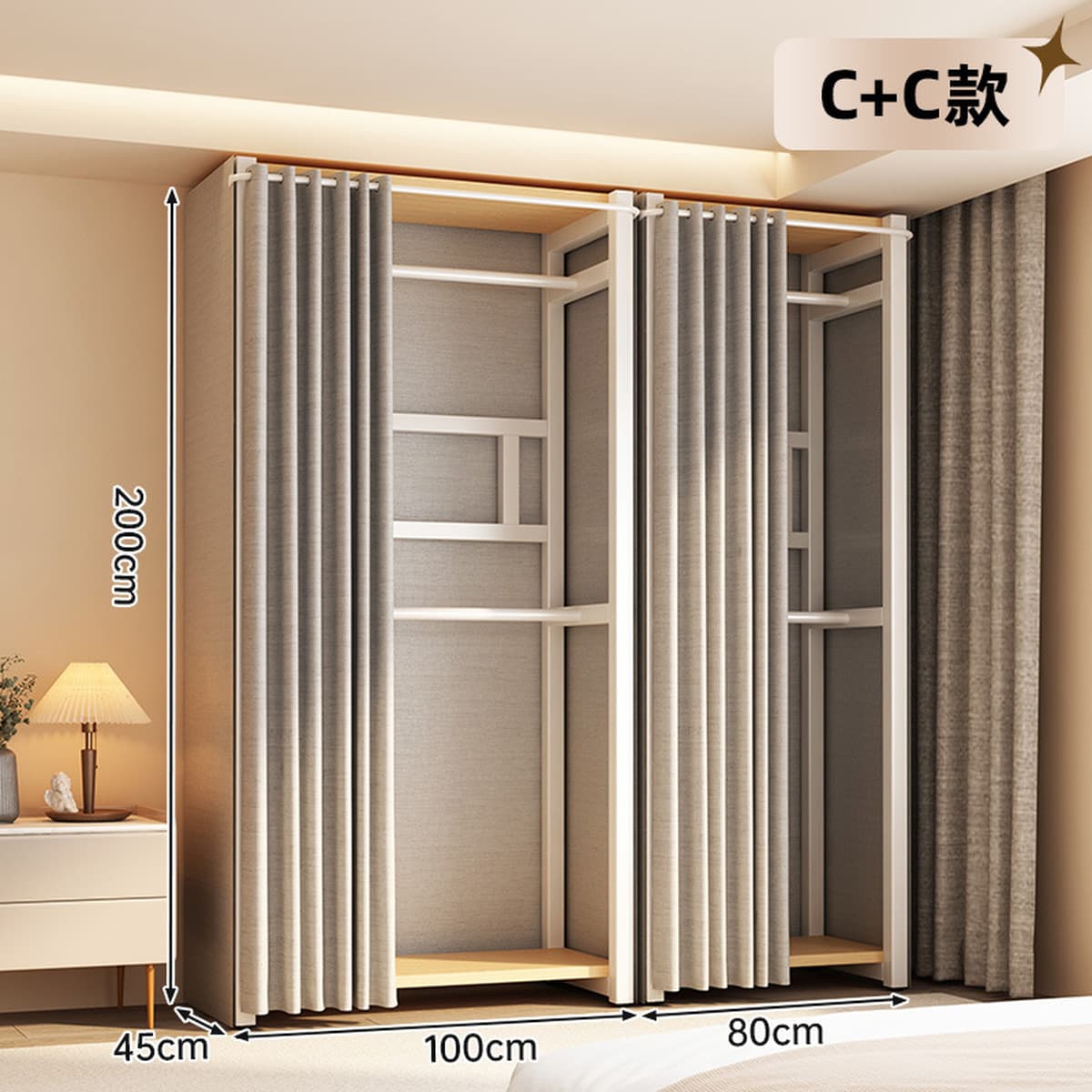 Открытый шкаф для дома, спальни, металлический каркас, гардеробная, стальной шкаф, новая горячая модель 2025 года для...