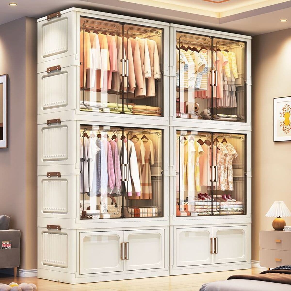 Простой шкаф шириной 70-80, простой шкаф для хранения детской одежды, спальня, детский складной шкафчик, многослойный...