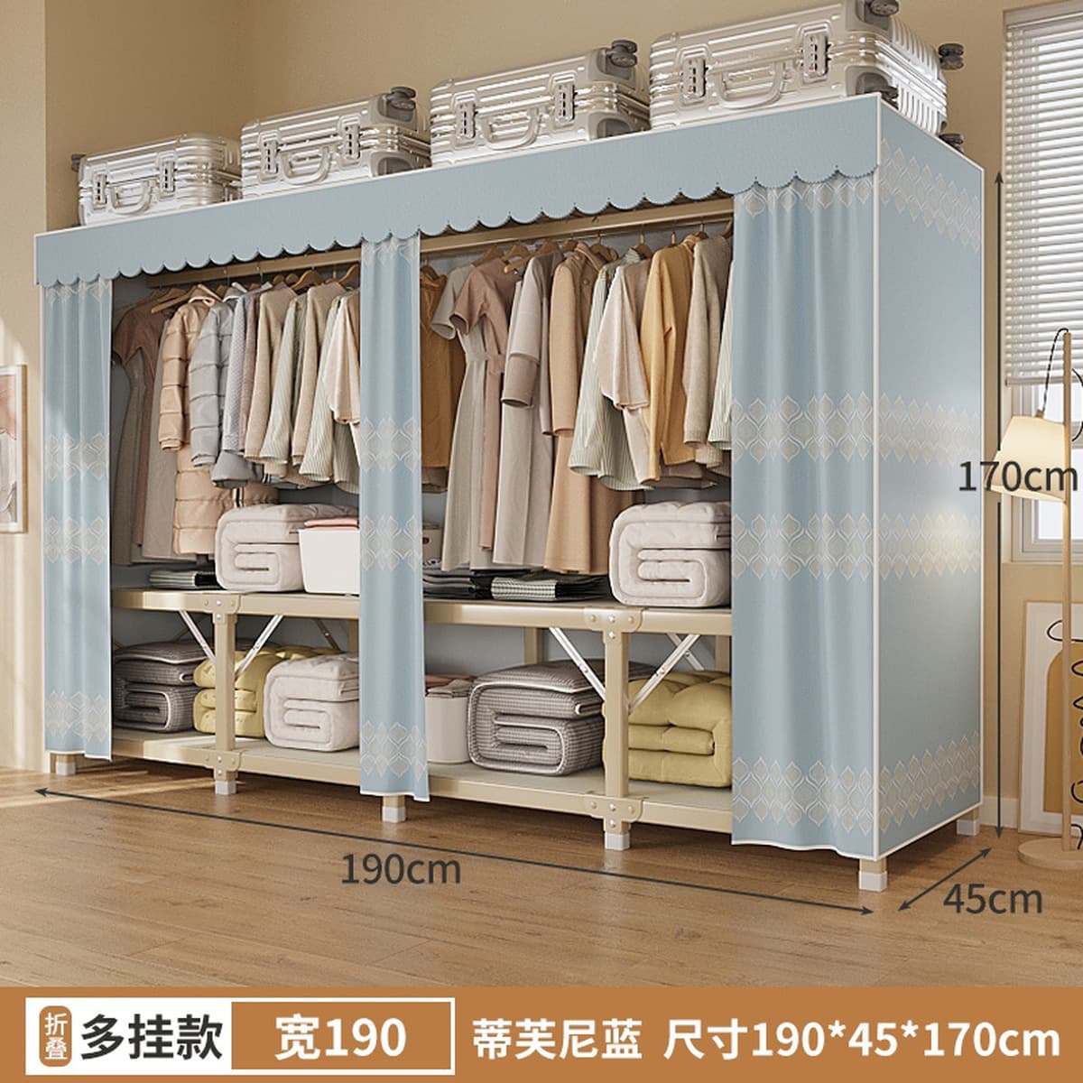 Гардероб простой сборки, складной тканевый шкаф для арендного жилья, новый, с золотой стальной рамой, тканевый шкаф для...
