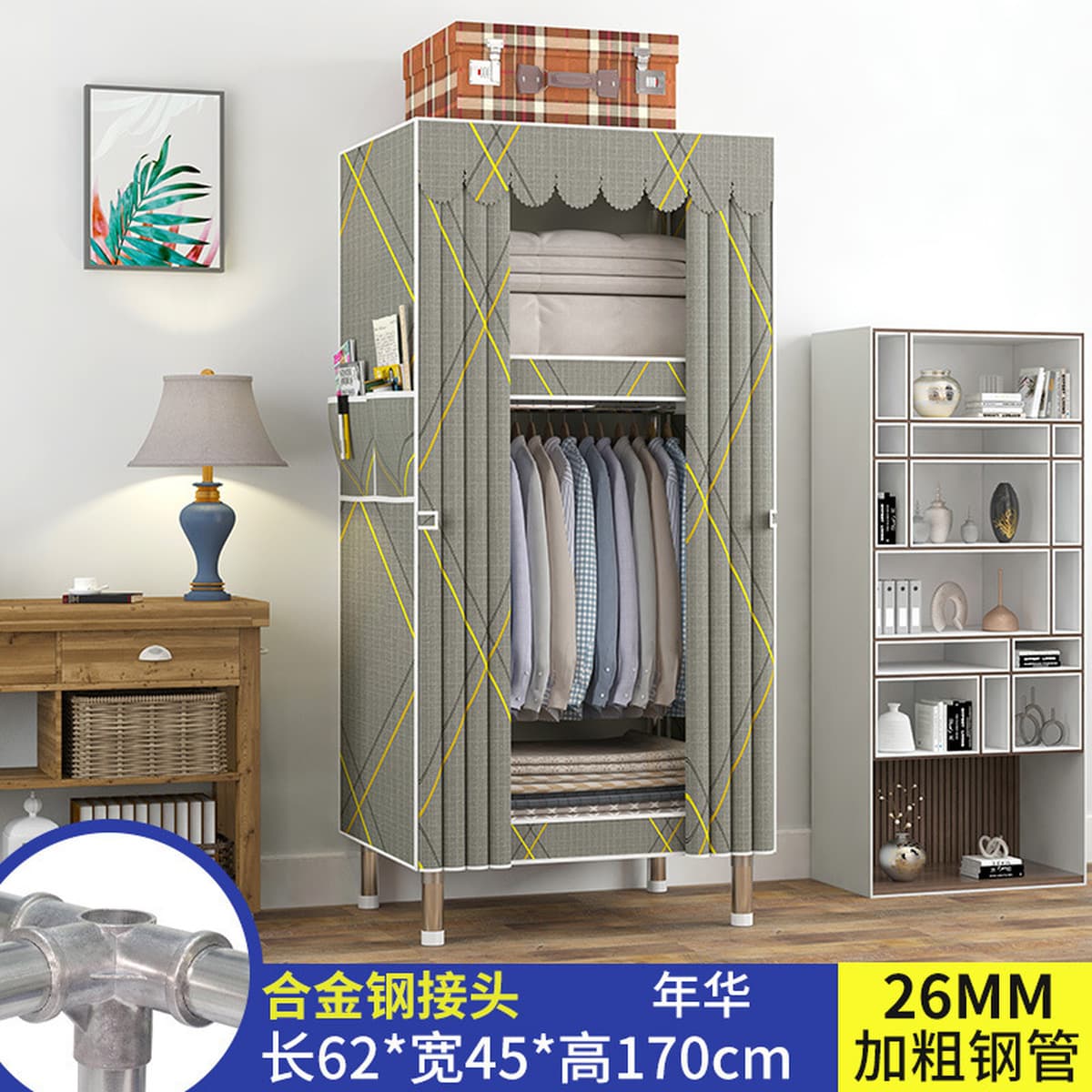 Современный простой толстый и усиленный гардероб Домашняя спальня простой тканый гардероб