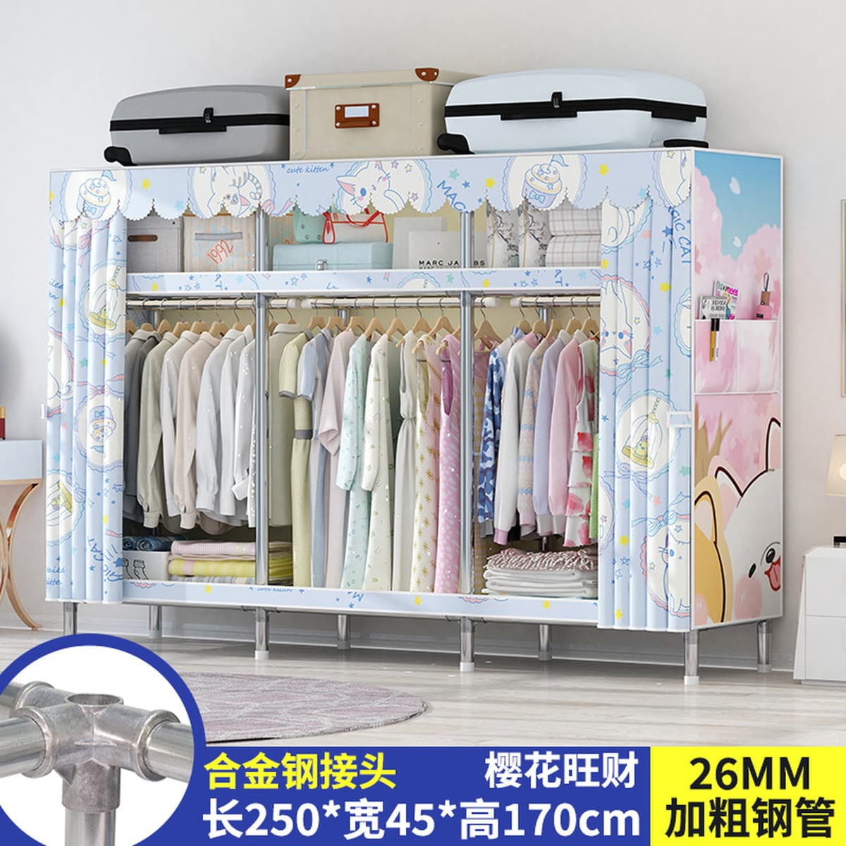 Современный простой толстый и усиленный гардероб Домашняя спальня простой тканый гардероб