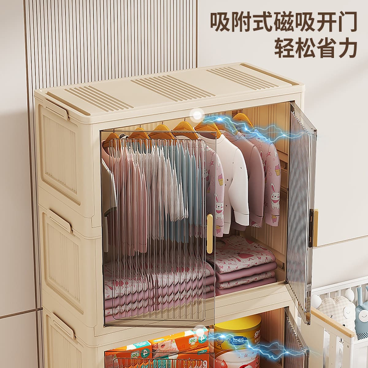 Складной шкаф для хранения, простая сборка, многослойный многофункциональный детский гардероб, детская одежда, шкаф для...