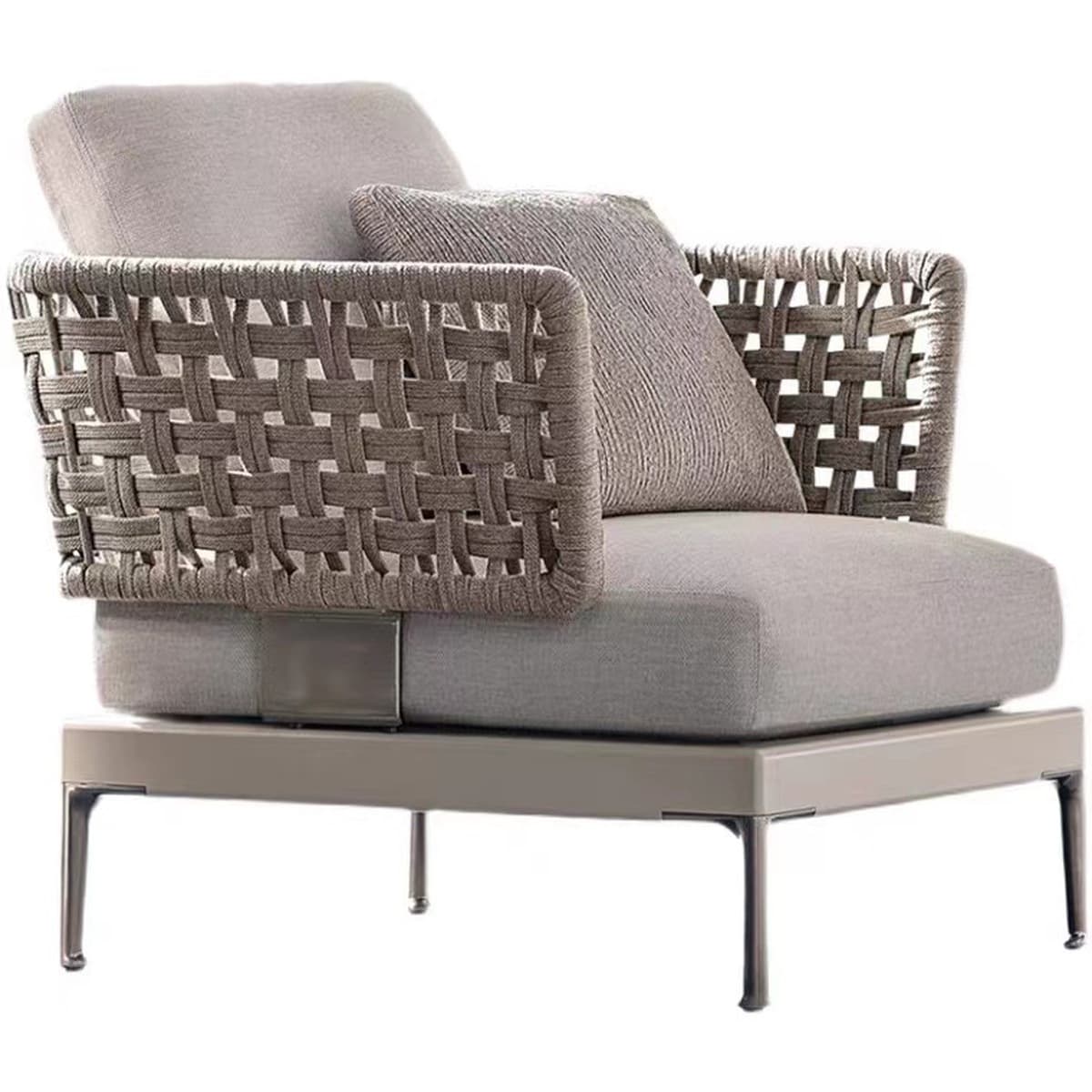 Открытый ротанговый диван Вилла Двор Досуг Тик Открытый Водонепроницаемый Солнцезащитный крем Мебель Сад Балкон Стул из...