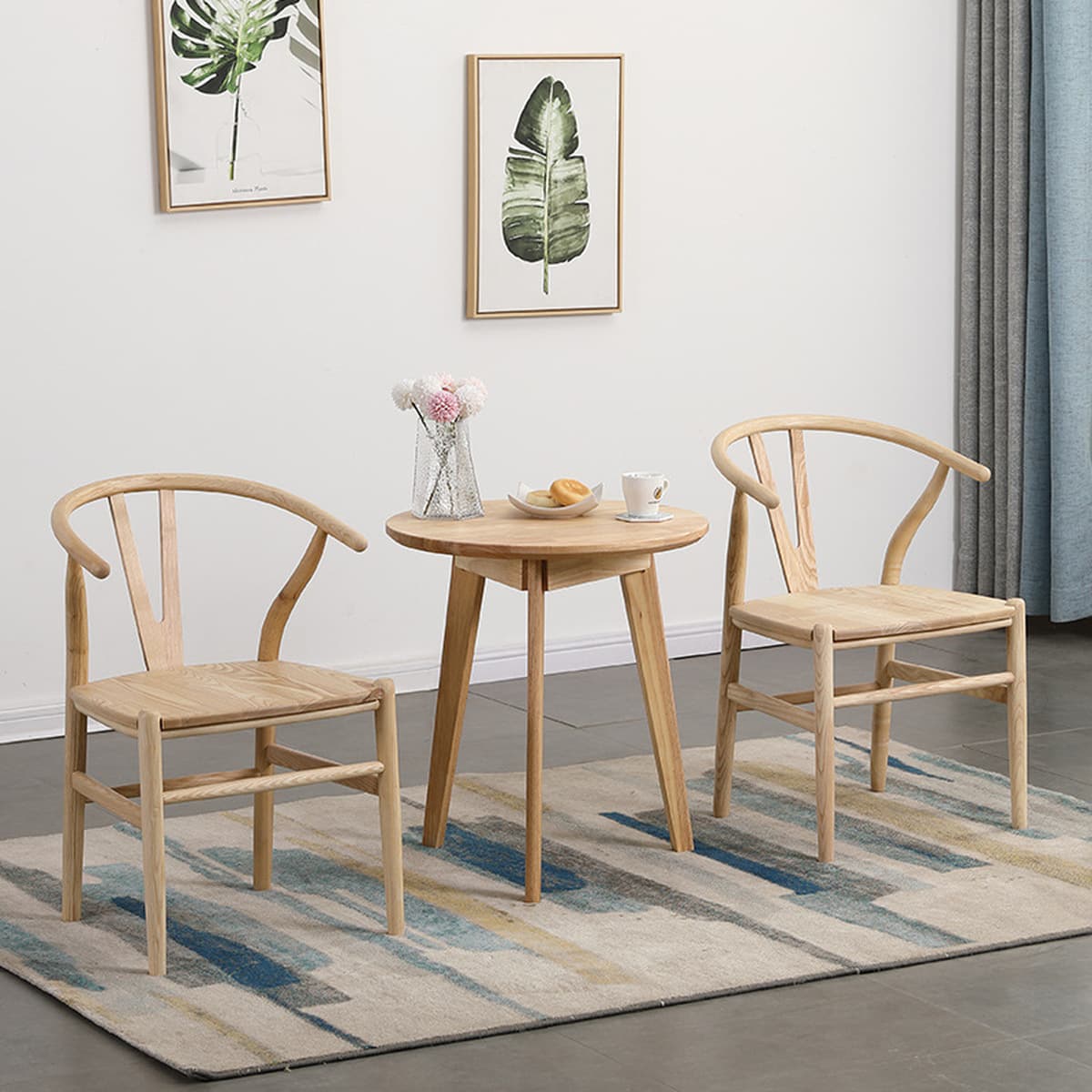 Скандинавский обеденный стул из массива дерева, простой стул Y-образной формы из буковой древесины, обеденный стул для...