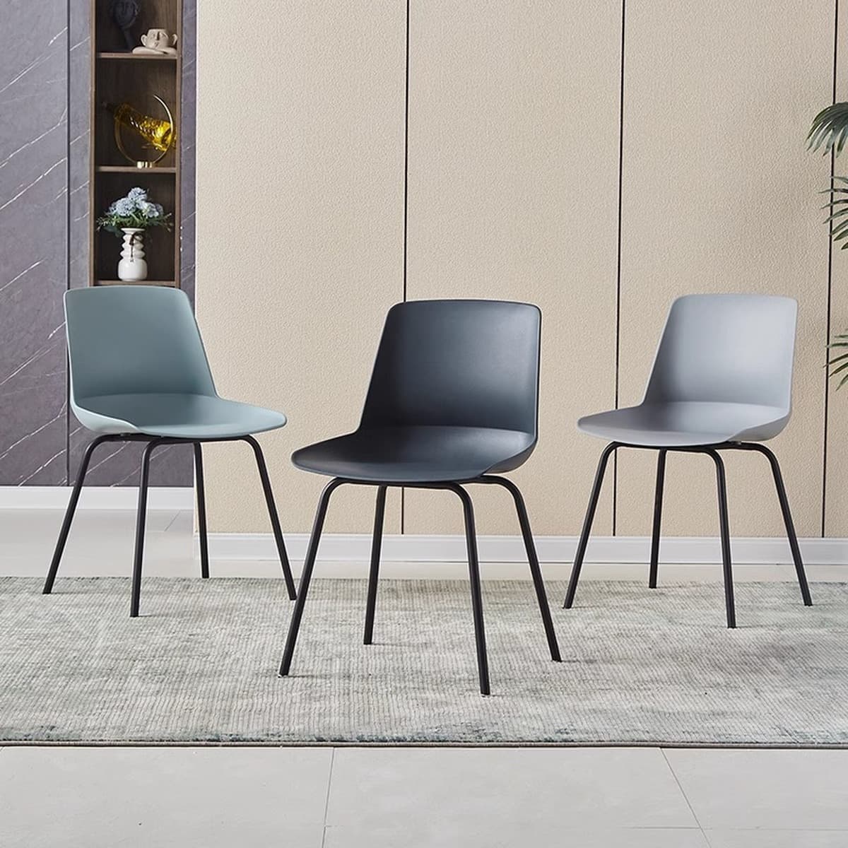 Скандинавский пластиковый обеденный стул утолщенный столовая спинка кресло современной домашней конференции