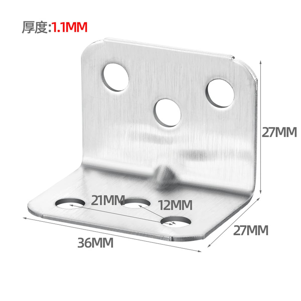 Угловой код из нержавеющей стали 90 градусов с прямоугольным кронштейном для мебели
