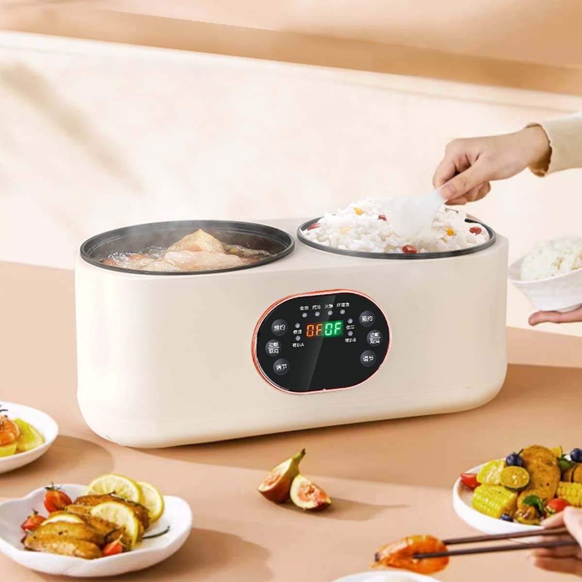 Многофункциональная двойная рисоварка, умная электрическая кастрюля, электрическая кастрюля, кастрюля Инь-Ян, рисоварка с...