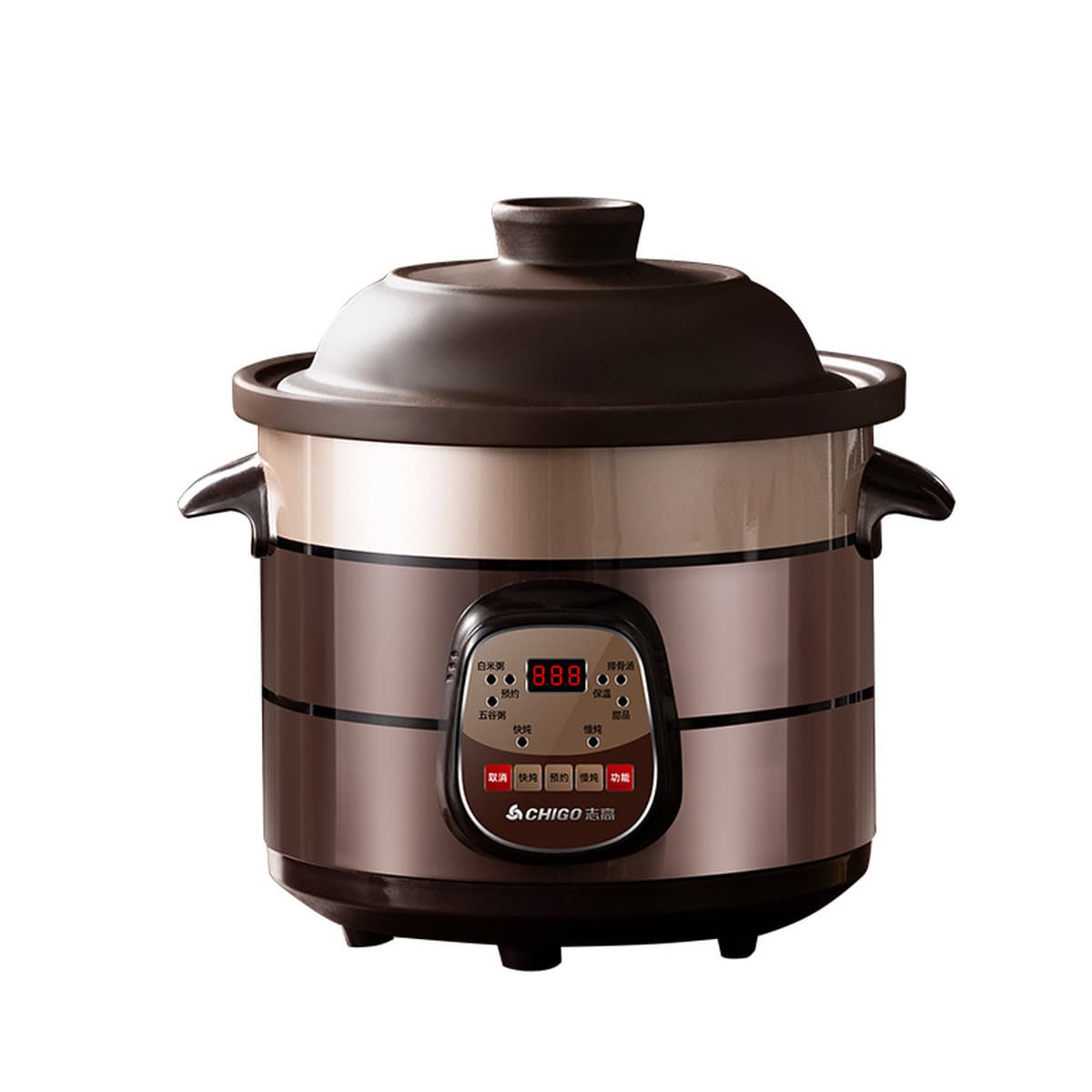 Электрическая кастрюля Chigo, фиолетовая глиняная кастрюля для сохранения здоровья, для супов, каш, многофункциональная...