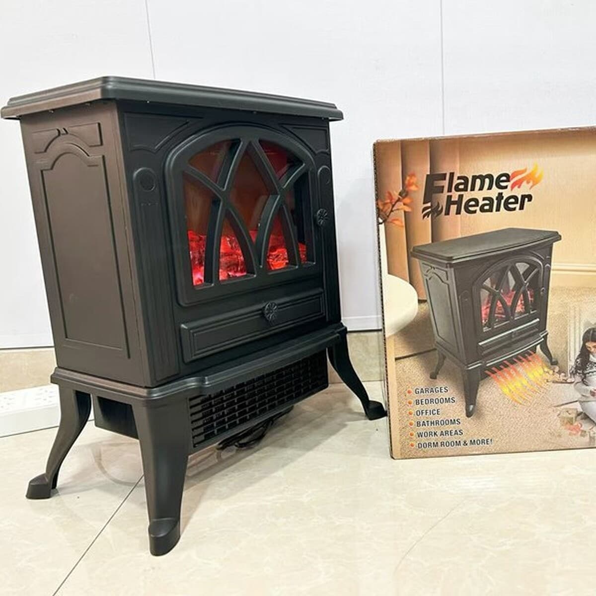 Трансграничный большой каминный обогреватель с 3D-эффектом пламени, для дома и офиса, мгновенный нагрев, вентилятор