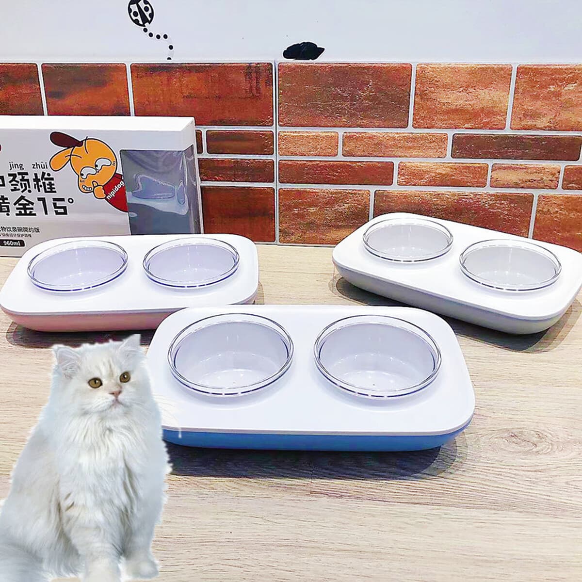 Трансграничный Макарон цвет защиты шеи любимчика двойная миска собачий корм миска кошка миска собака миска универсальная...