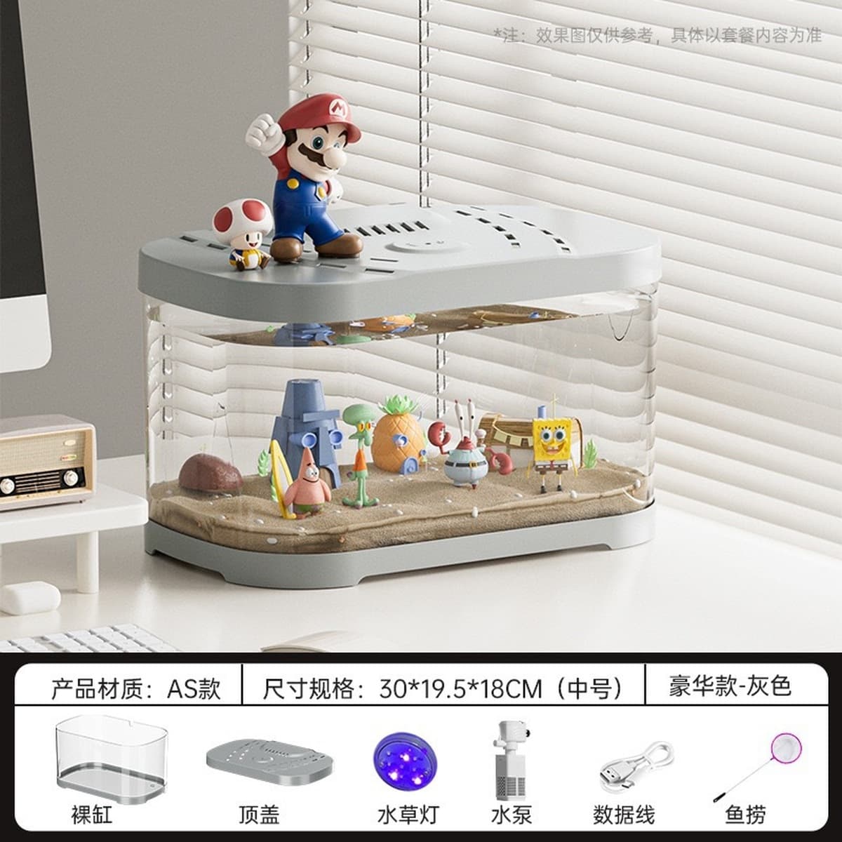 Прозрачный пластиковый аквариум для микроландшафта, офисный декоративный аквариум, товары для питомцев, оптовая торговля...