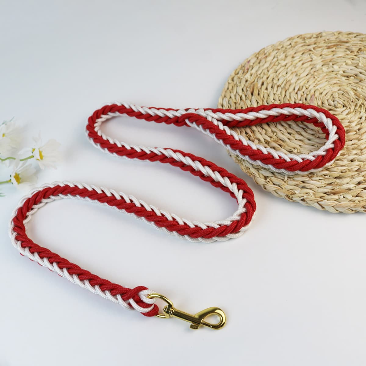 Одноместный плетеный восьмижильный поводок из веревки, золотой ретривер, большой и средний поводок для собак, поводок для...