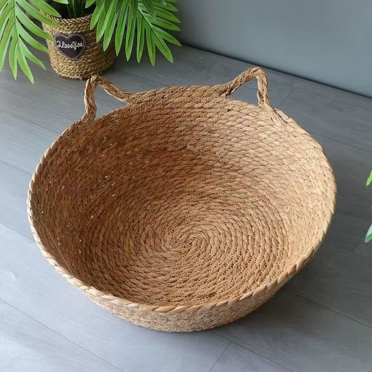 Ротанговое кошачье гнездо Four Seasons Универсальный кибер-знаменитость Зимний теплый кашпо Кошачья кровать Кошачья...