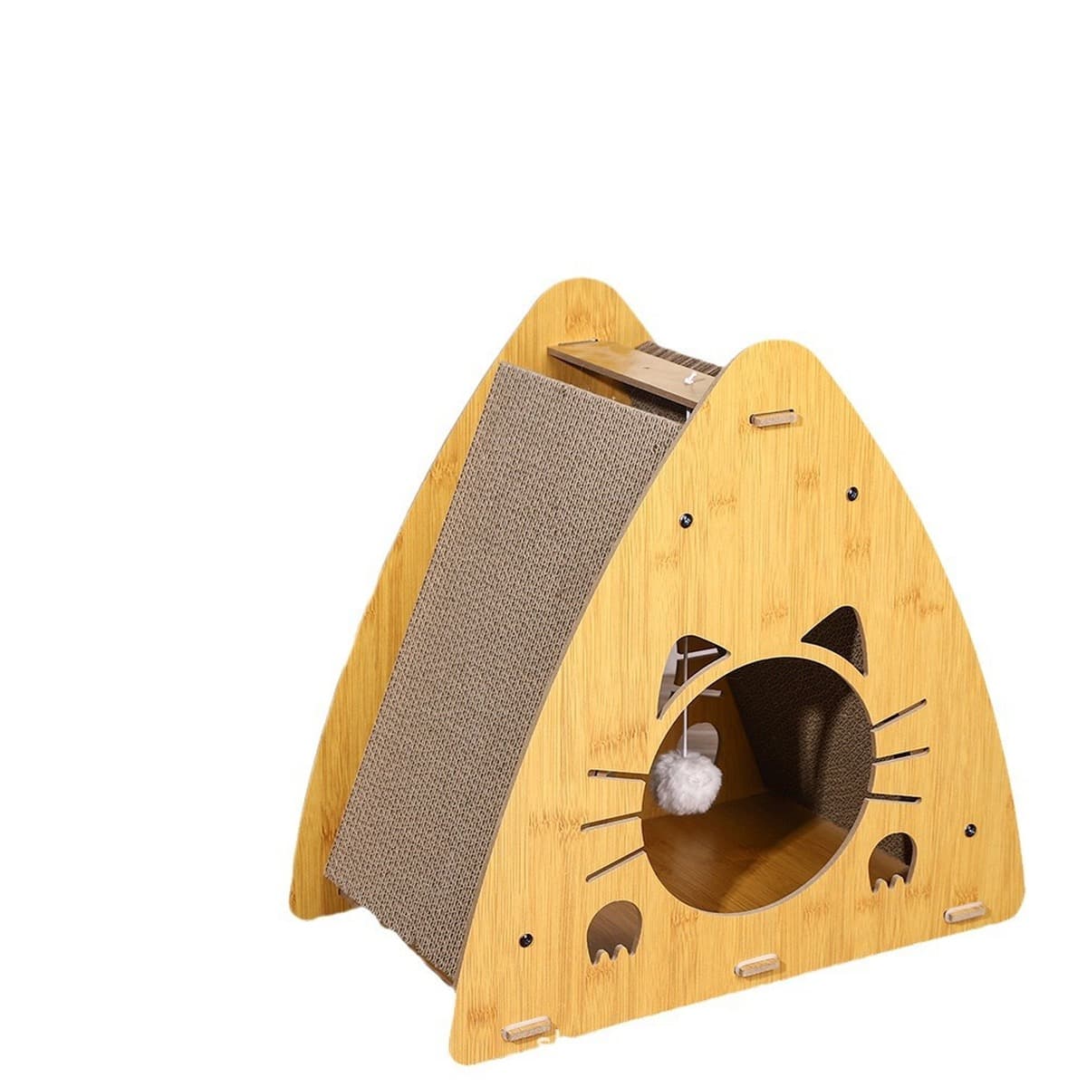 Доска для кошачьих когтей, встроенное деревянное утолщенное гофрированное бумажное гнездо, износостойкое и нелиняющее...