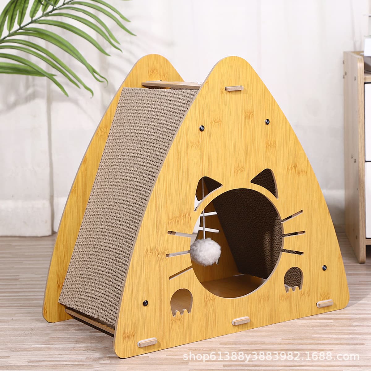 Доска для кошачьих когтей, встроенное деревянное утолщенное гофрированное бумажное гнездо, износостойкое и нелиняющее...