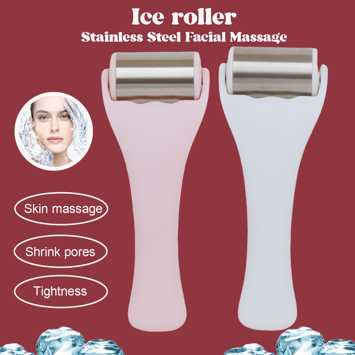 Салон красоты лица Массаж Инструмент для ухода за льдом из нержавеющей стали