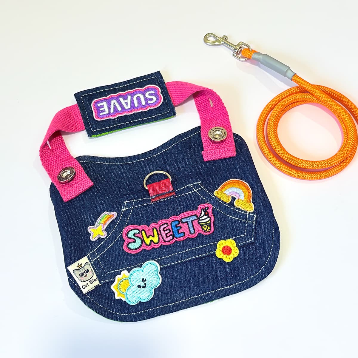 Поводок для домашних животных, джинсовый ремень дофамина для кошек и собак, подходит для Тедди, Бишона, Шнауцера,...