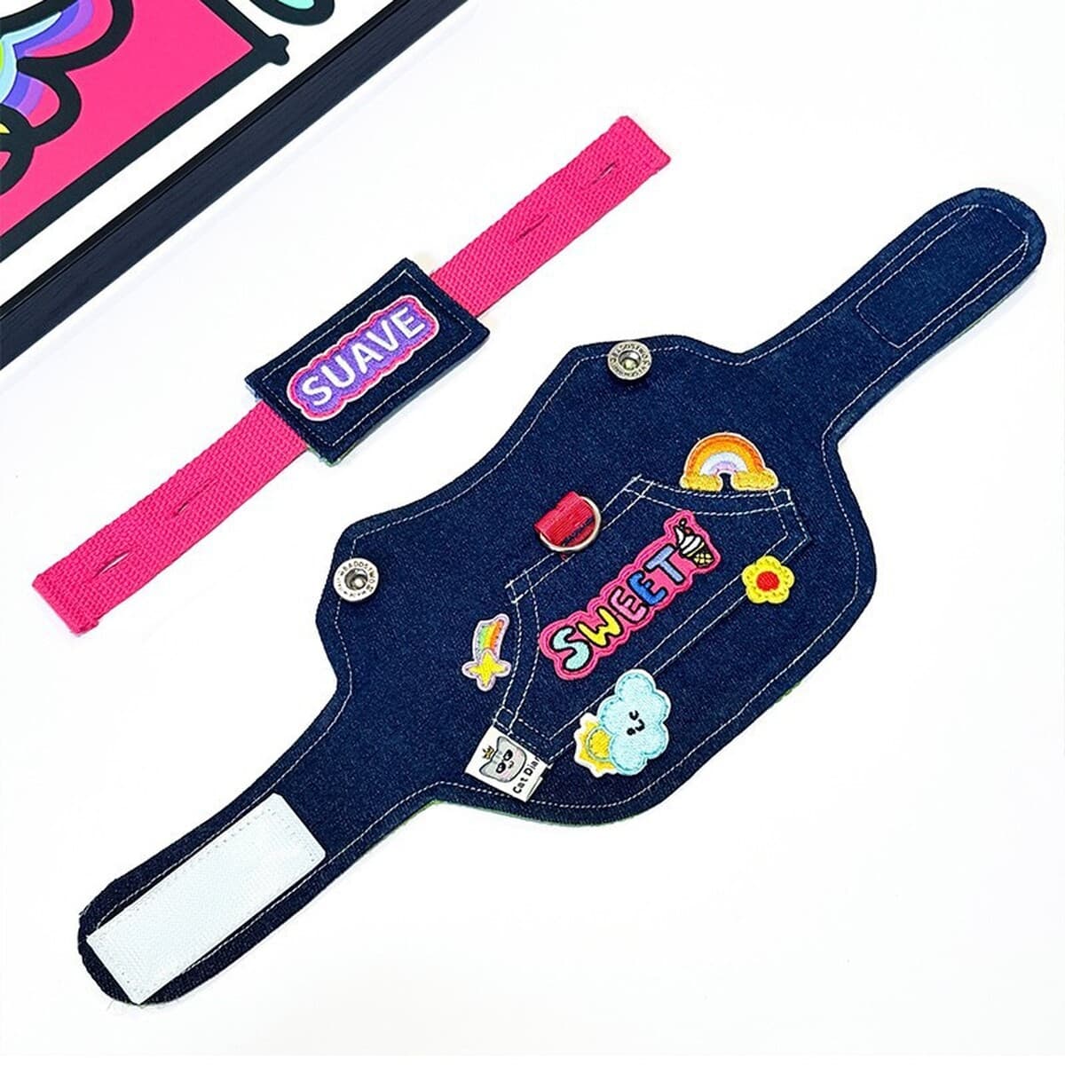 Поводок для домашних животных, джинсовый ремень дофамина для кошек и собак, подходит для Тедди, Бишона, Шнауцера,...