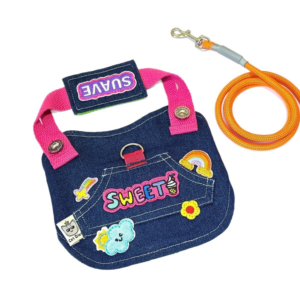Поводок для домашних животных, джинсовый ремень дофамина для кошек и собак, подходит для Тедди, Бишона, Шнауцера,...