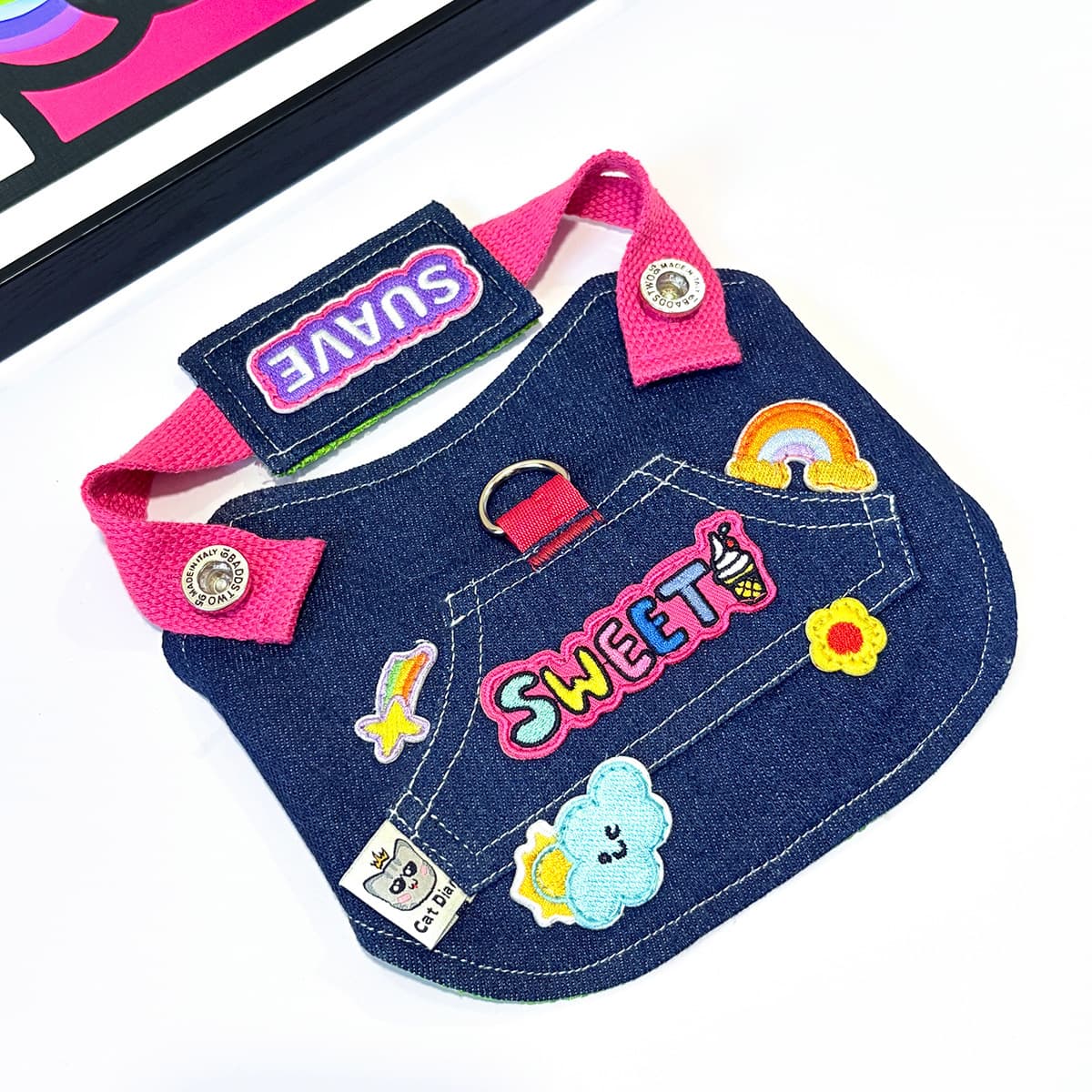 Поводок для домашних животных, джинсовый ремень дофамина для кошек и собак, подходит для Тедди, Бишона, Шнауцера,...