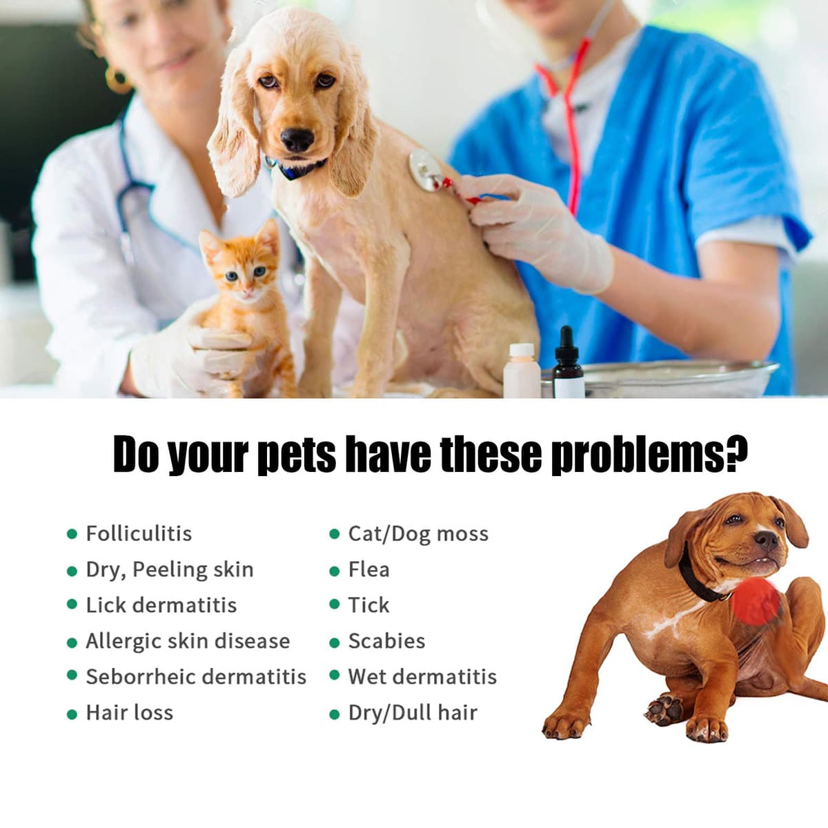 Эссенция для ухода за шерстью домашних животных YEGBONG, средство для устранения дискомфорта кожи, для создания пушистой и...