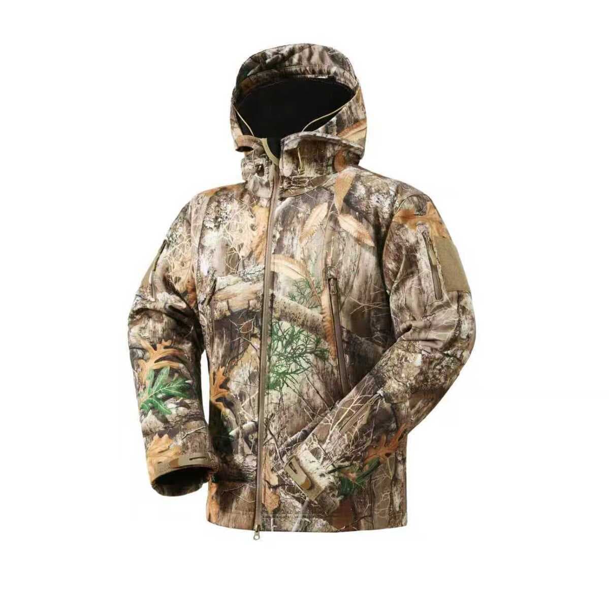 Куртка-софтшелл для охоты с бионическим камуфляжем, ветровка для активного отдыха, мужская хлопковая куртка для...