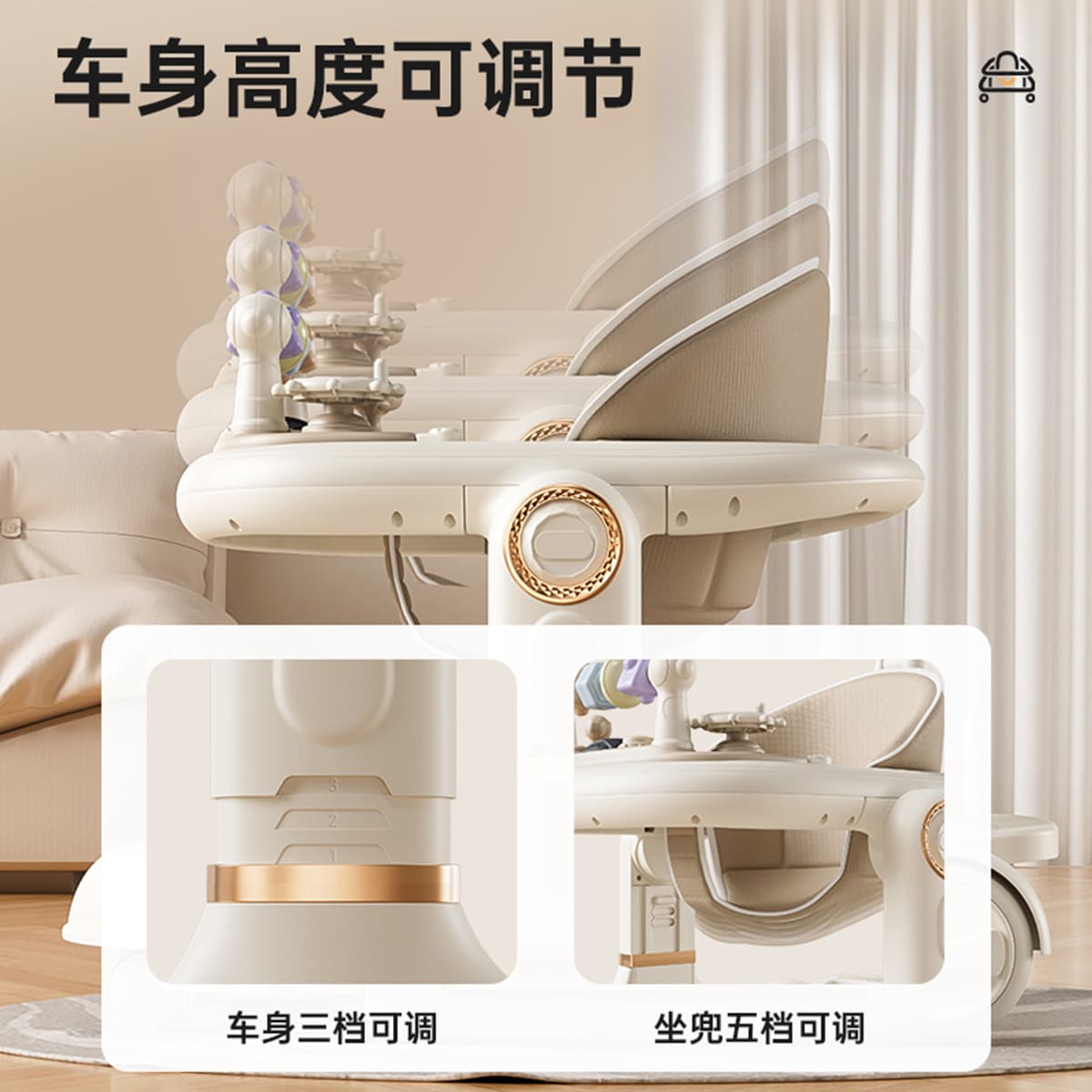 Детская ходунки Jingqi 2025 против О-образных ног для младенцев от 6 до 18 месяцев, многофункциональная складная коляска для...