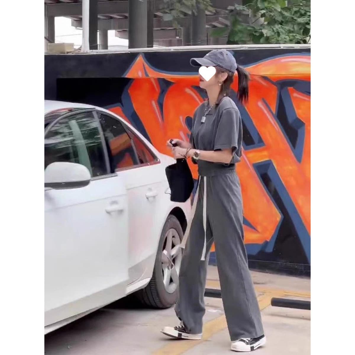 Женский спортивный костюм в стиле Salt, летний свободный корейский модный комплект из чистого хлопка с короткими рукавами и...