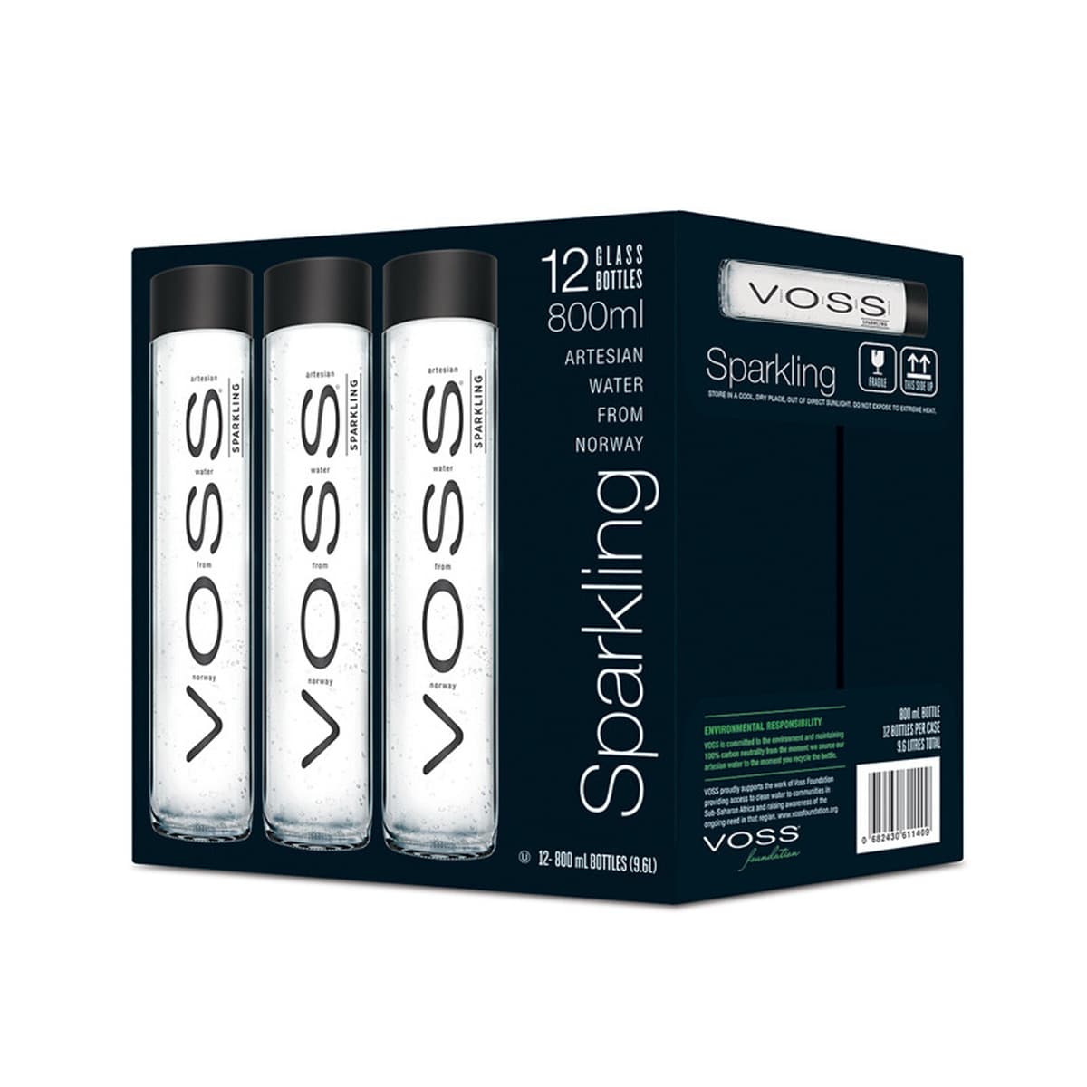 Voss норвежская минеральная вода 375 мл * 24 бутылки в коробке 800 мл стеклянная бутылка стильная питьевая вода