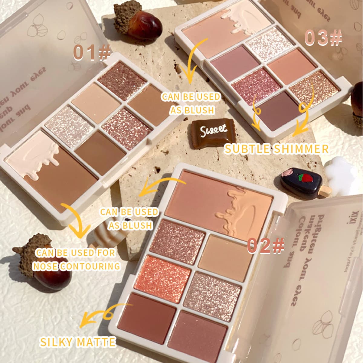 Палетка теней для век xixi Soft Glow, 7 цветов, матовые и шиммерные, для ежедневного макияжа, многофункциональная