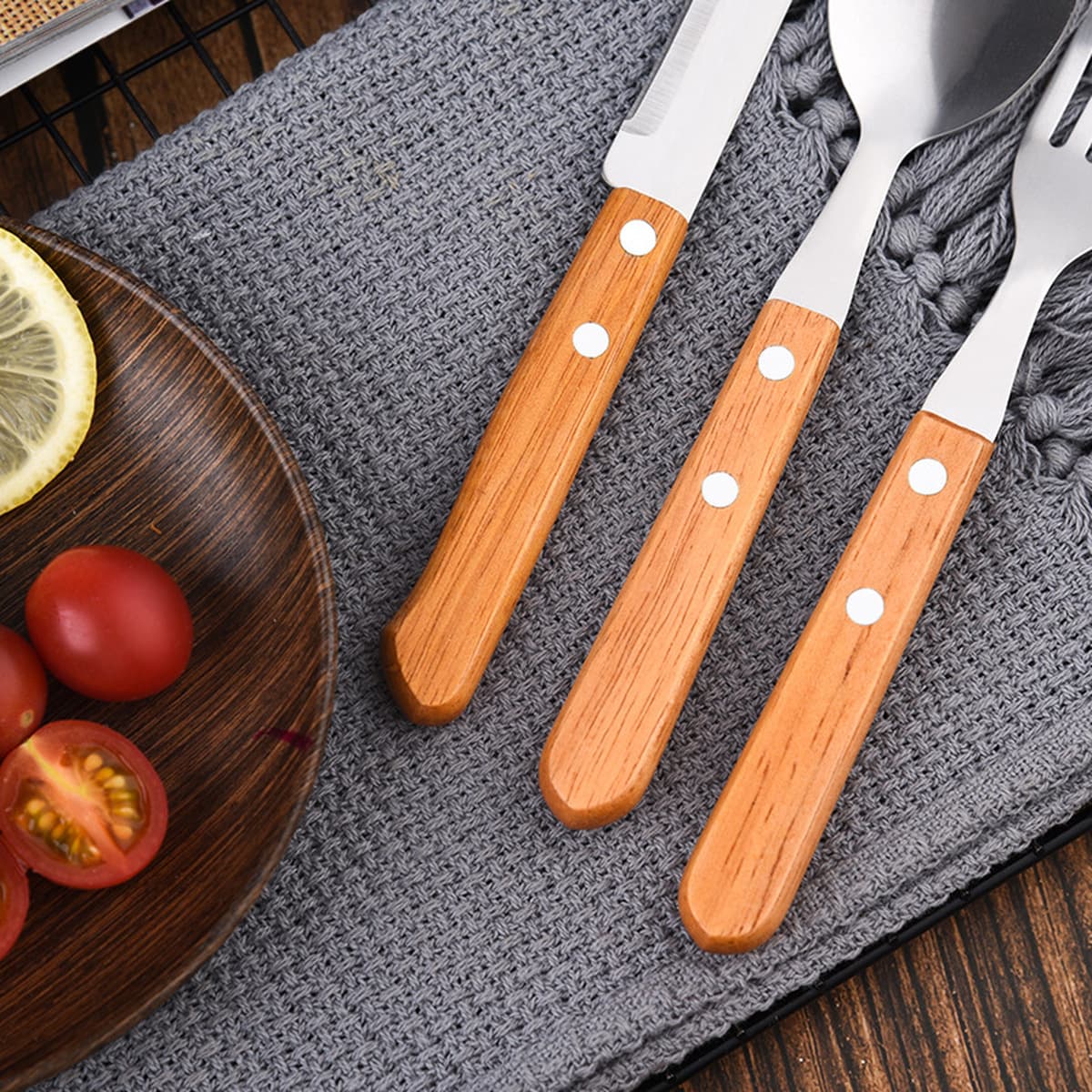 Пятно-бревна из нержавеющей стали маленькая ложка говяжий нож для ворса