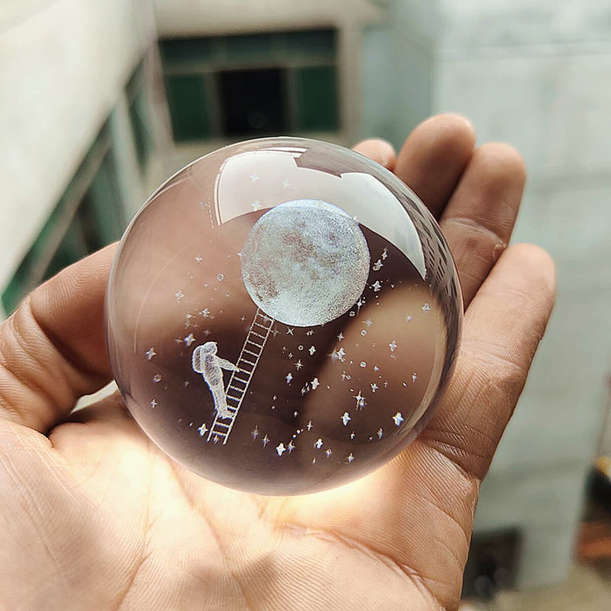 Хрустальный световой шар Футбол Земля Звезда Шар Украшения Домашние поделки Деловой подарок Офисный интерьер Резьба Лунные...