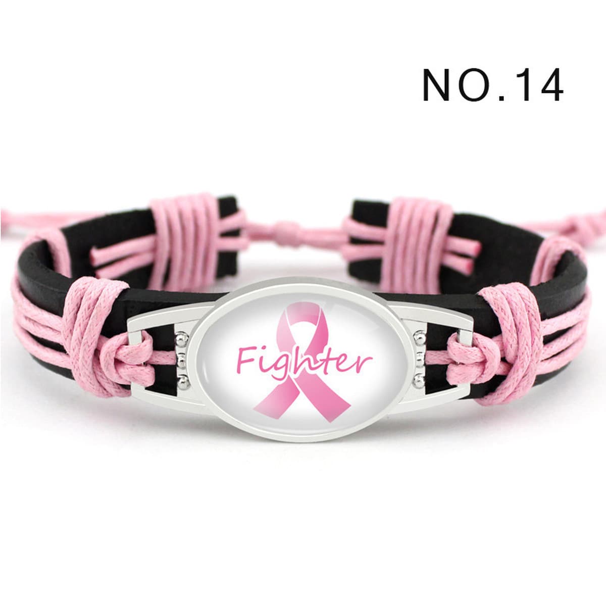 Breast Cancer bracelet Лента кожаный браслет для борьбы с вирусом ВИЧ тканый кожаный браслет