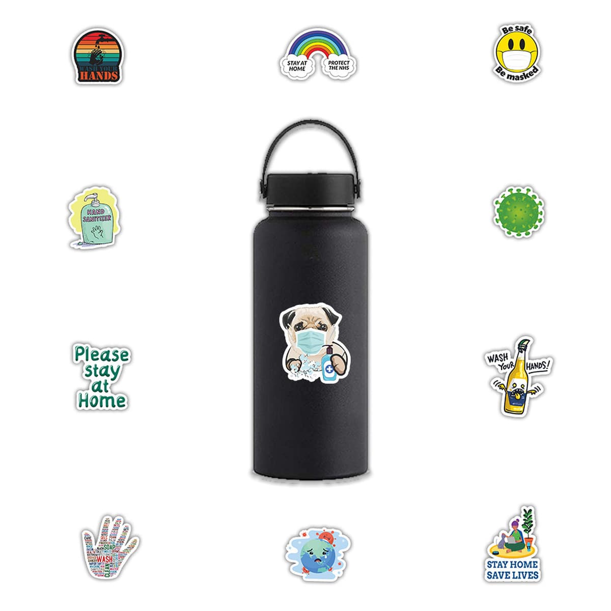 50 мультфильмов эпидемические вирусные бактерии наклейки водонепроницаемый ноутбук чашка воды скейтборд автомобильный шлем...