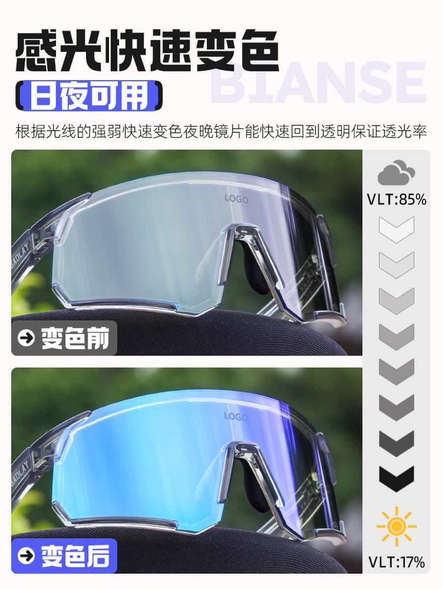 Кросс-бордерные умные очки для велоспорта с изменением цвета, спортивные ветрозащитные очки для альпинизма, велосипедные...