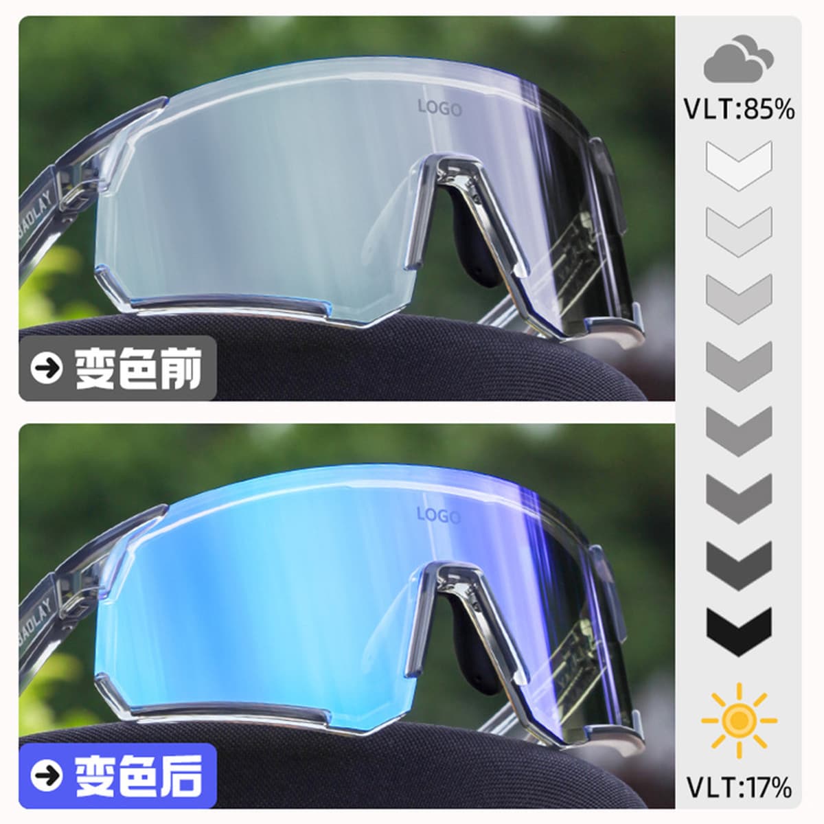 Кросс-бордерные умные очки для велоспорта с изменением цвета, спортивные ветрозащитные очки для альпинизма, велосипедные...