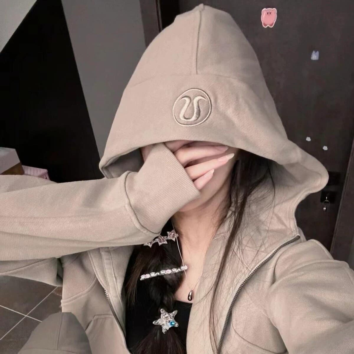 Оригинальный логотип LULU тот же scuba свитер куртка для йоги облегает досуг спорт с капюшоном