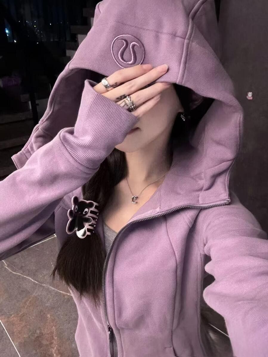 Оригинальный логотип LULU тот же scuba свитер куртка для йоги облегает досуг спорт с капюшоном