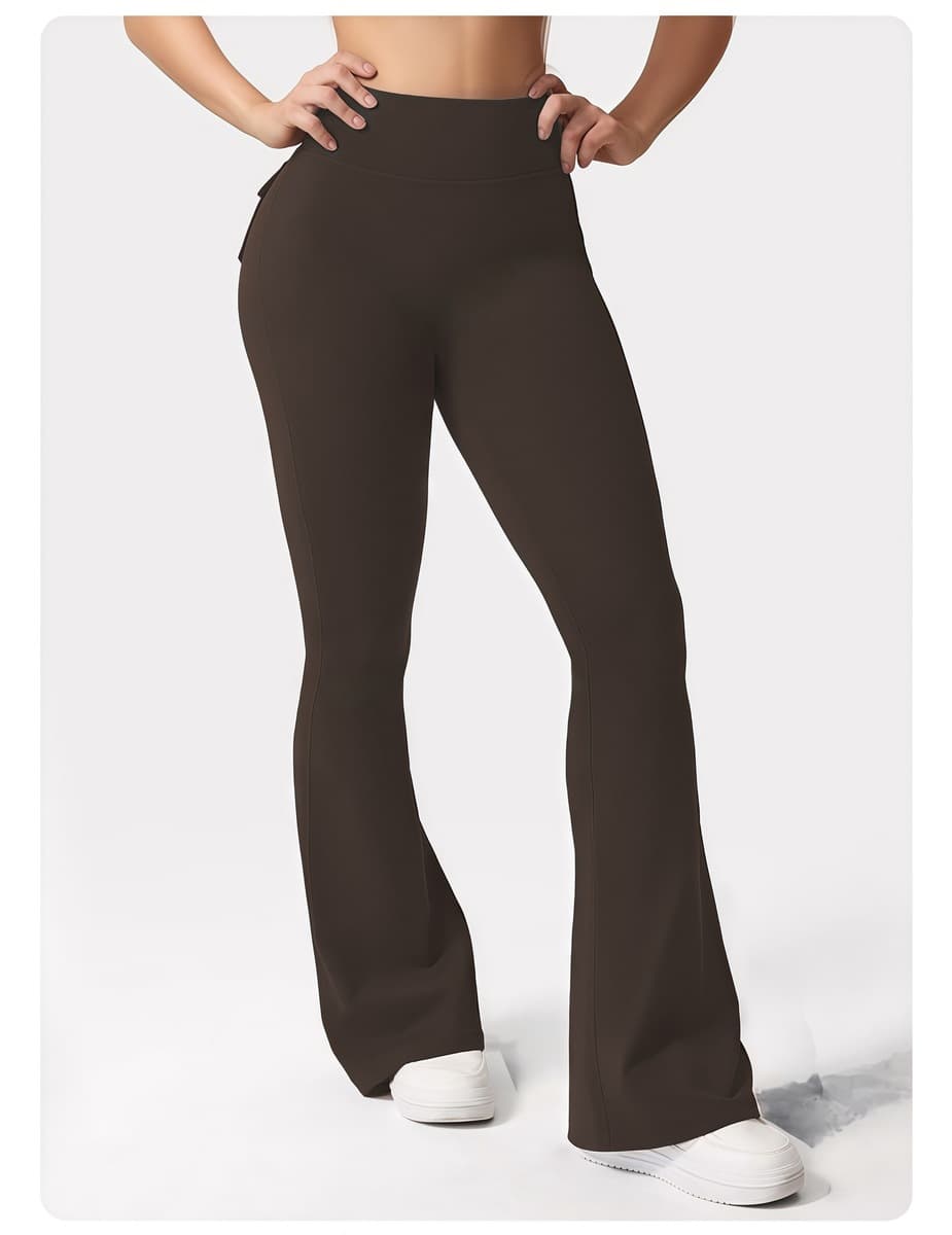 Трансграничные Амазонка карманные брюки йоги женские расклешенные брюки